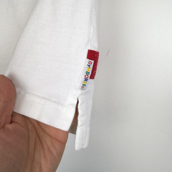 Vintage 90s Gymboree Parachute Print Pocket Tee Shirt White STAINED - Boys Small - Picture 2 of 9